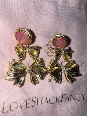 Kendra Scott + Love Shack Fancy bow earrings